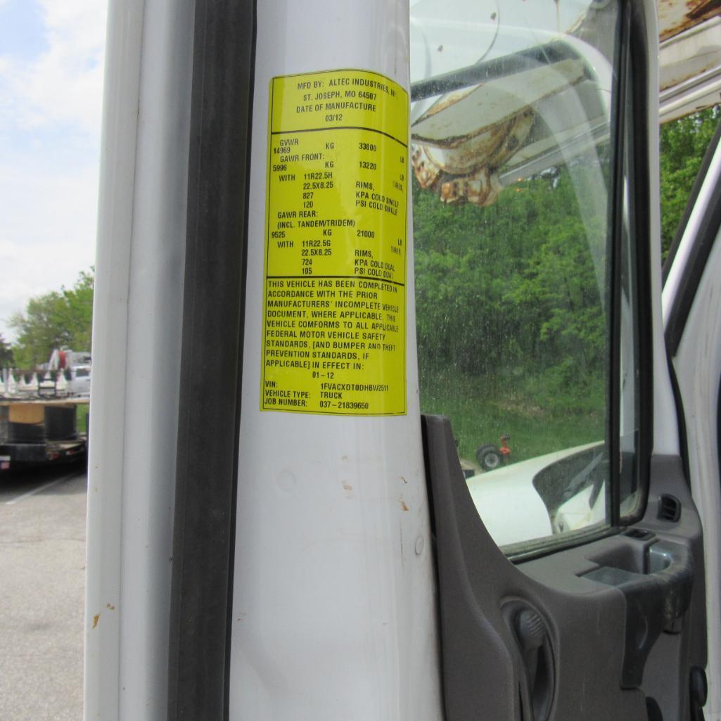 Altec 55' Rear Mounted 2-Man Bucket Aerial Boom, Front & Rear A-Frame Outriggers, Mounted on