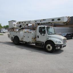 Altec 55' Rear Mounted 2-Man Bucket Aerial Boom, Front & Rear A-Frame Outriggers, Mounted on