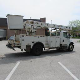 Altec 55' Rear Mounted 2-Man Bucket Aerial Boom, Front & Rear A-Frame Outriggers, Mounted on