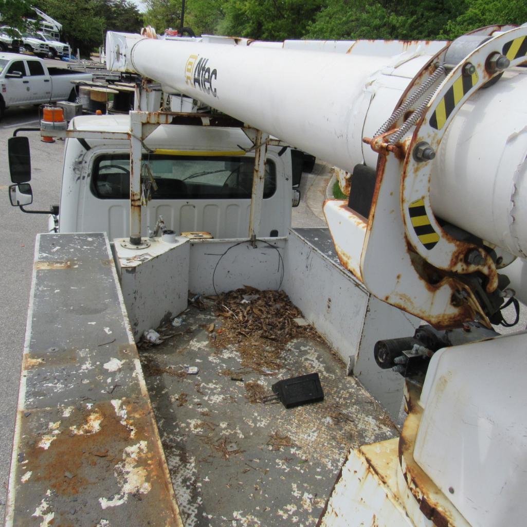 Altec 55' Rear Mounted 2-Man Bucket Aerial Boom, Front & Rear A-Frame Outriggers, Mounted on