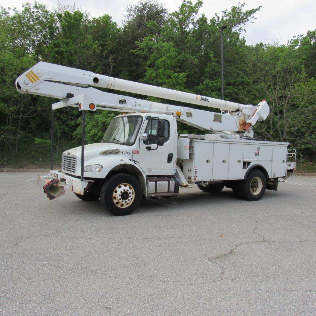 Altec AA755, 55' Rear Mounted 2-Man Bucket Aerial Boom, S/N 0413BZ7264, Front & Rear A-Frame
