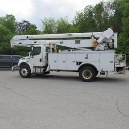 Altec AA755, 55' Rear Mounted 2-Man Bucket Aerial Boom, S/N 0413BZ7264, Front & Rear A-Frame