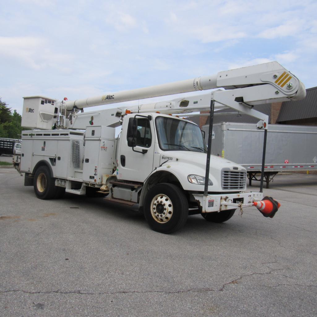Altec AA755, 55' Rear Mounted 2-Man Bucket Aerial Boom, S/N 0413BZ7264, Front & Rear A-Frame