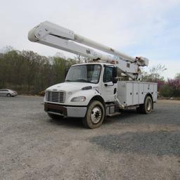 Altec AA755, 55' Rear Mounted 2-Man Bucket Aerial Boom, S/N 0113BZ7185, Front & Rear A-Frame