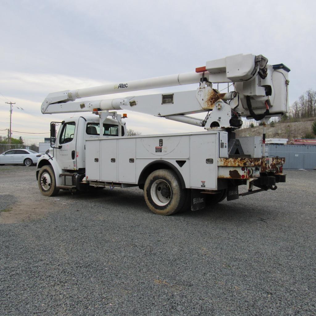 Altec AA755, 55' Rear Mounted 2-Man Bucket Aerial Boom, S/N 0113BZ7185, Front & Rear A-Frame