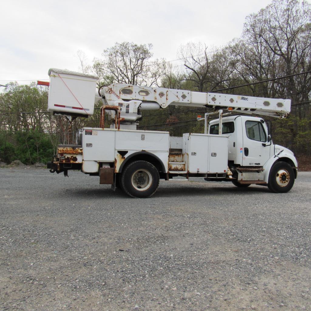Altec AM55, 55' Rear Mounted 2-Man Bucket Areial Boom, S/N 0412DM3891, Front & Rear A-Frame