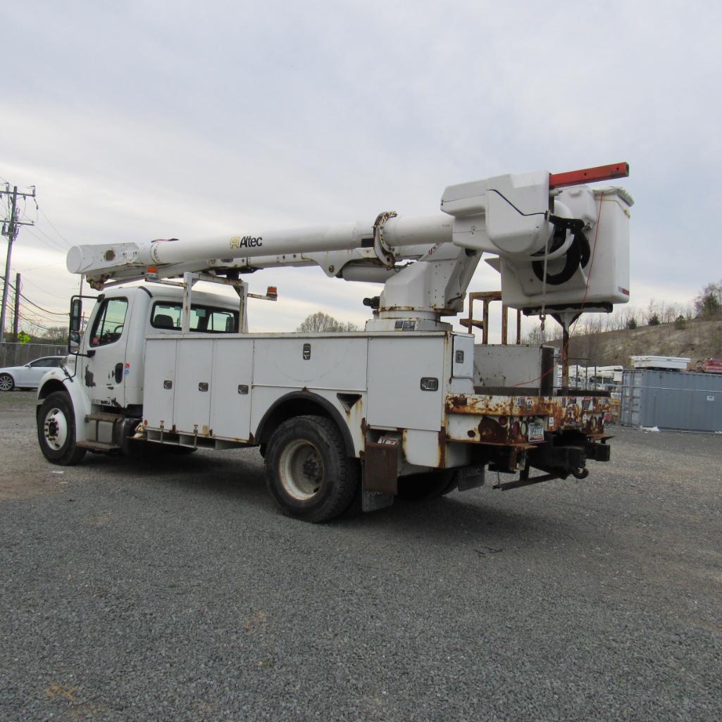 Altec AM55, 55' Rear Mounted 2-Man Bucket Areial Boom, S/N 0412DM3891, Front & Rear A-Frame