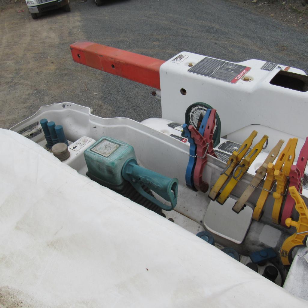 Altec AM55, 55' Rear Mounted 2-Man Bucket Areial Boom, S/N 0412DM3891, Front & Rear A-Frame