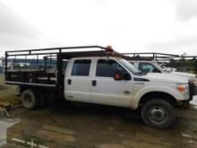 Ford F350 Super Duty Crew Cab Stake Bed Truck, VIN: 1FD8W3HT4EEA11462, 112" x 96" Bed, 6.7 L Power