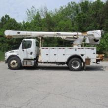 Altec 55' Rear Mounted 2-Man Bucket Aerial Boom, Front & Rear A-Frame Outriggers, Mounted on