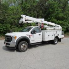Altec AT40G, 40' Front Mounted 1-Man Bucket Aerial Boom, S/N O617EY2595 (2017), Mounted on Ford F550