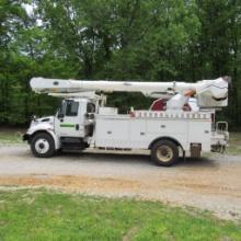Altec 55' Rear Mounted 2-Man Bucket Aerial Boom , Front & Rear A-Frame Outriggers, Mounted on