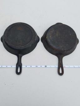 Griswold - Early No 5 1030 & 2502 Cast Iron Skillets