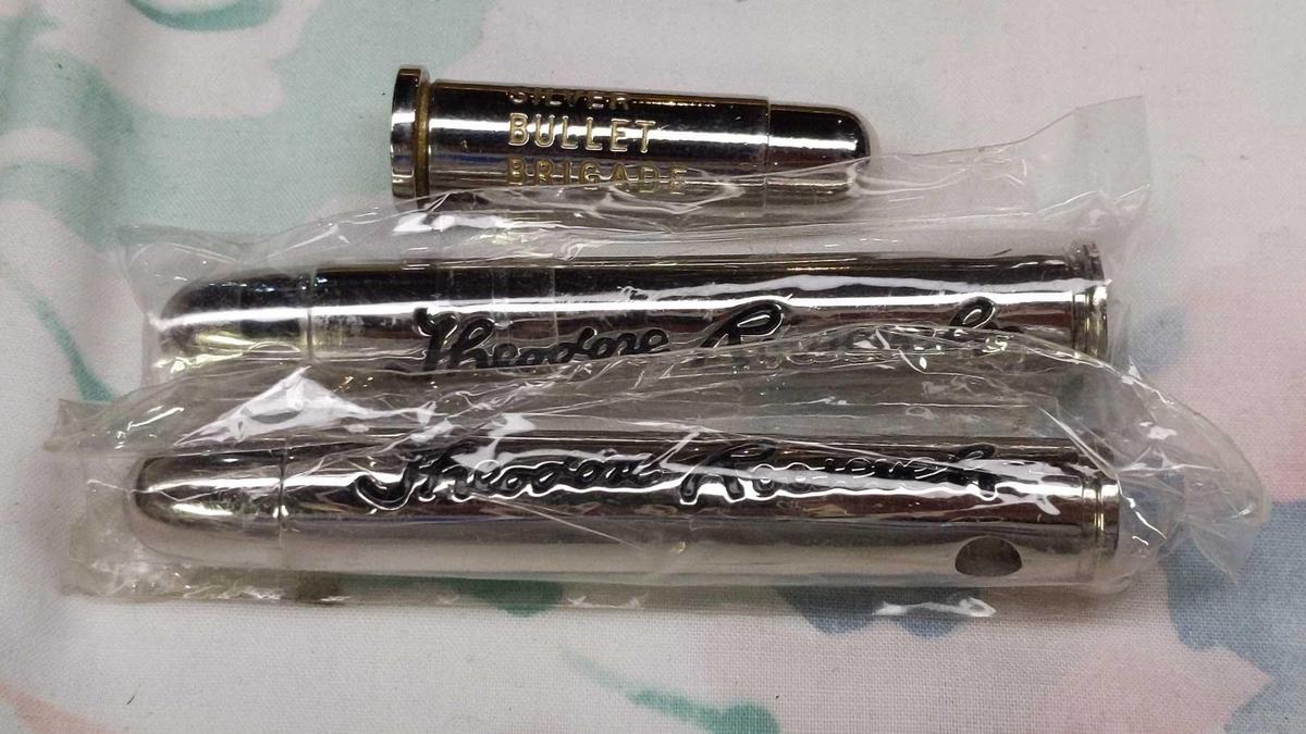 Theodore Roosevelt NRA 405 Winchester Chrome Silver Bullet Key Chain