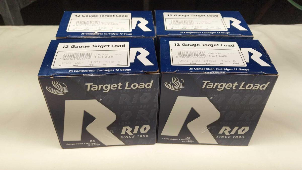 Rio 100 Rounds 12 Ga 2-3/4" 1-1/8oz 8 Shot Target Loads
