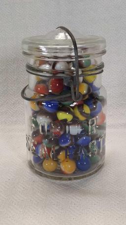 Marbles in Foster Sealfast jar