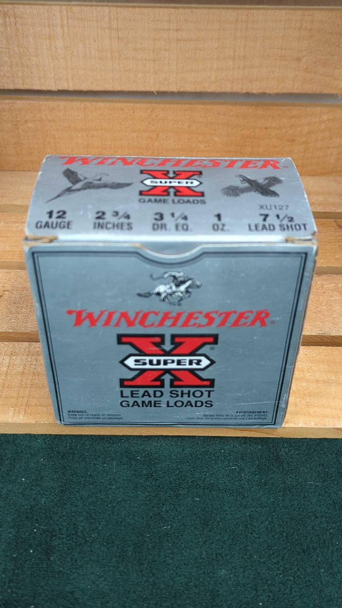 WINCHESTER SUPER X 12GA, 2-3/4", 1 OZ, 7.5 SHOT LEAD, 25 SHELLS