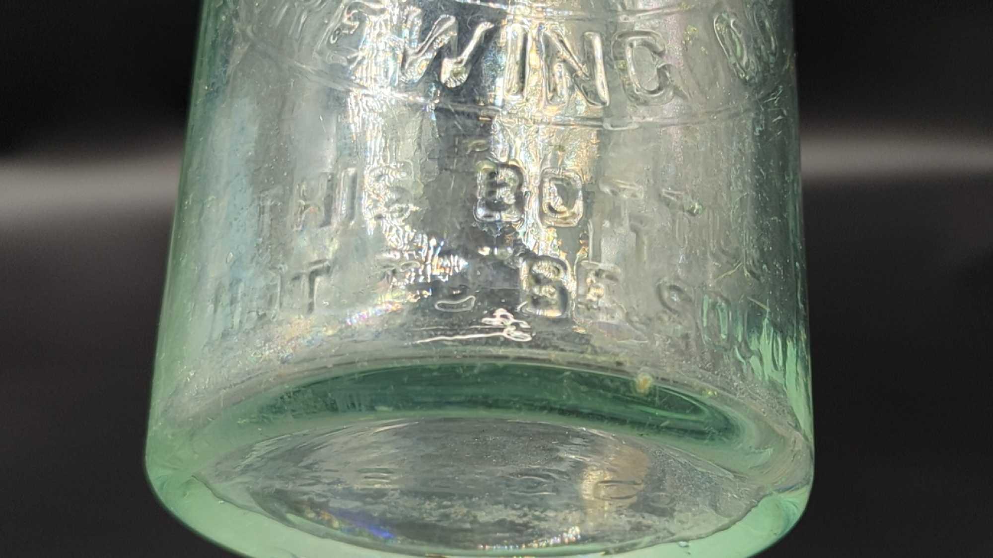 MINNEAPOLIS BREWING CO. 11.5" PRE-PROHIBITION BOTTLE 1893-1920