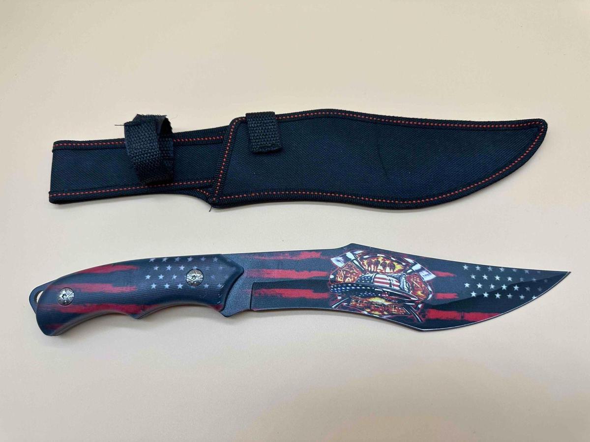 FIREFIGHTER AMERICAN FLAG KNIFE 8" BLADE