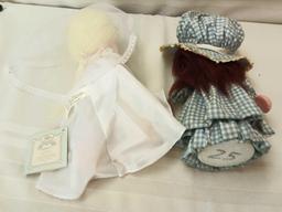 PRECIOUS MOMENTS WEDDING DOLL 12" AND HOMEMADE HOLLY HOBBY STYLE DOLL STYROFOAM BODY