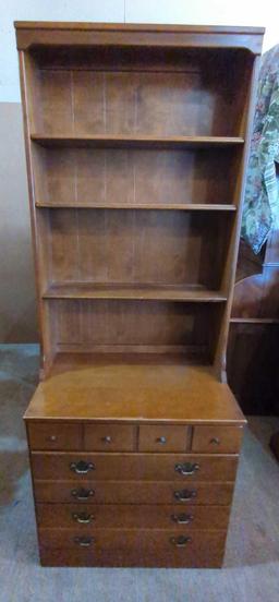 TWO-PIECE BOOKSHELF CABINET 30"x19"x78"