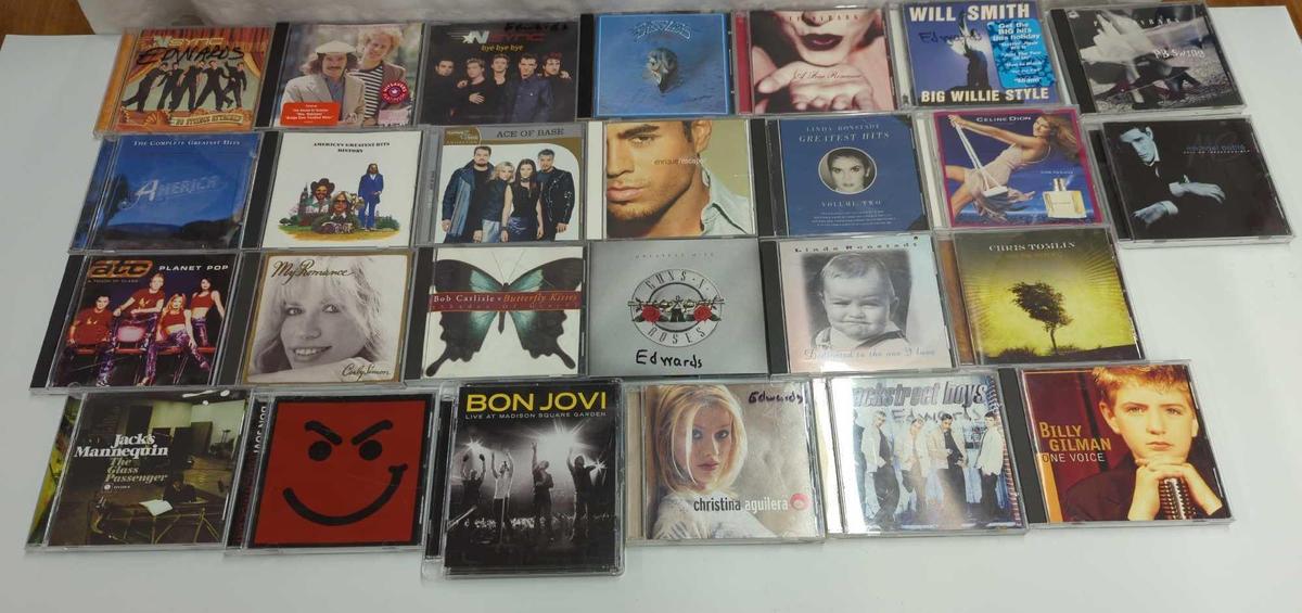 CD'S VARIETY OF ARTISTS, BON JOVI, CARLY SIMON, AMERICA, BACKSTREET BOYS, WILL SMITH, & MORE