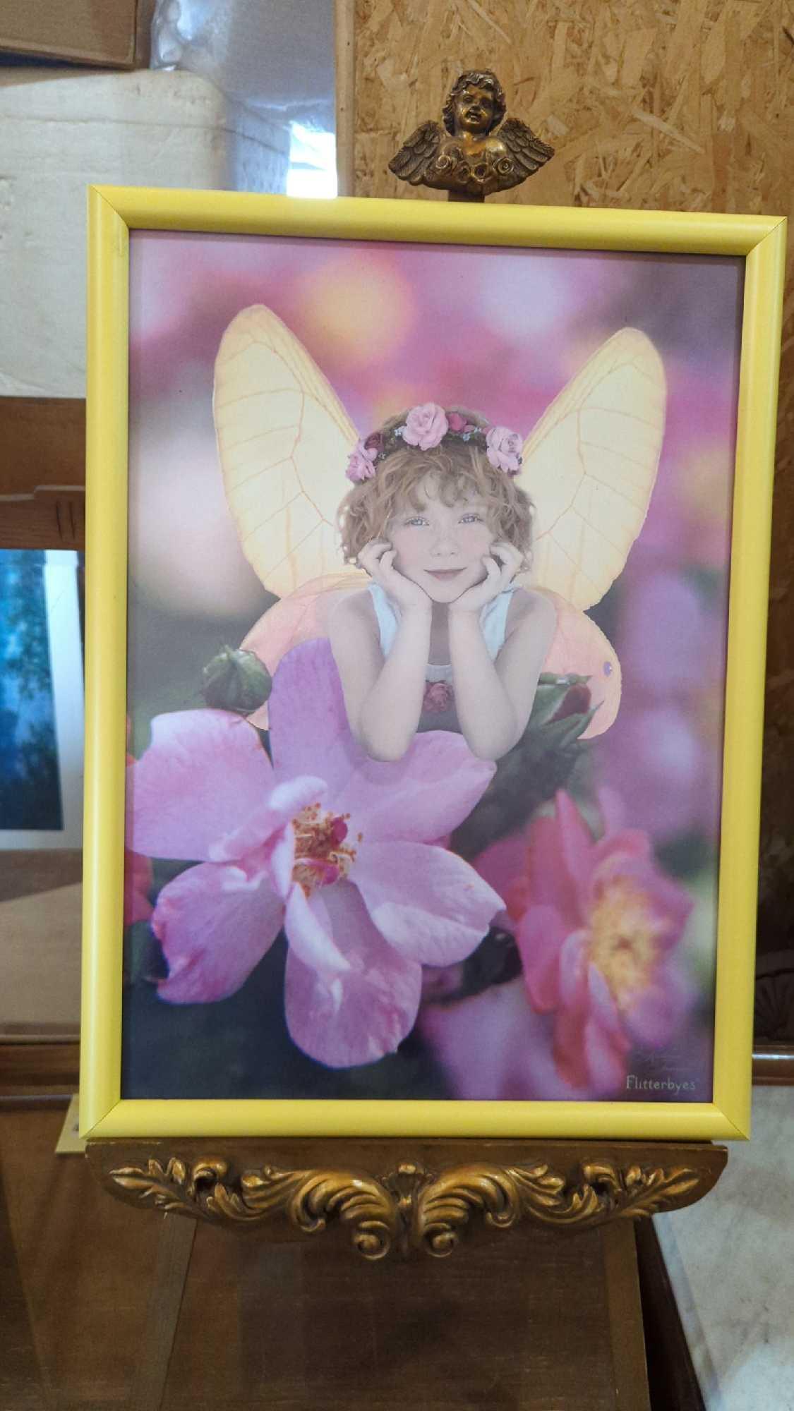 FRAMED FLOWER FAIRY BY KATHLEEN FRANCOUR - FLITTERBYES 16"x22.5"