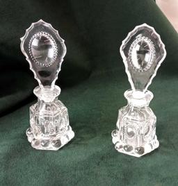 CRYSTAL LIKE CUT GLASS PERFUME BOTTLES