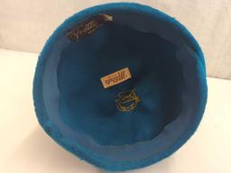 TEAL WOOL LADIES HAT CREATED BY YVETTE DUCKESS MADE IN ITALY
