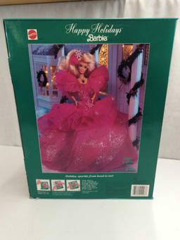 BARBIE DOLL SPECIAL EDITION 1990 HAPPY HOLIDAYS W/ SHIMMERING KEEPSAKE ORNAMENT