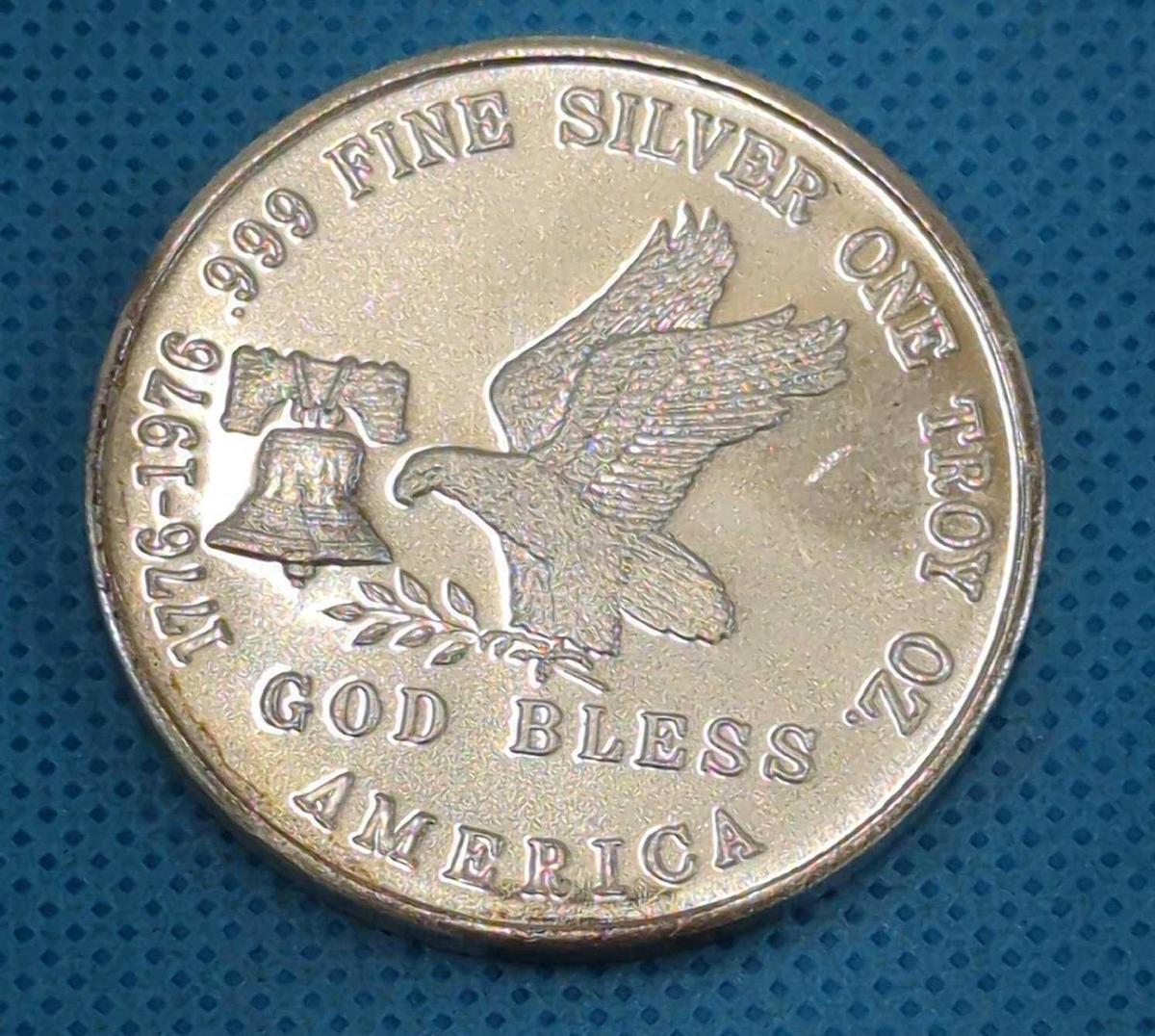 TRI-STATE REFINING ONE TROY OZ. .999 FINE SILVER ROUND