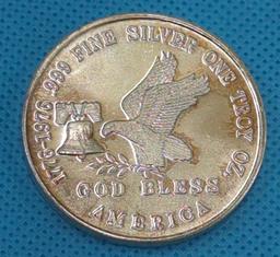TRI-STATE REFINING ONE TROY OZ. .999 FINE SILVER ROUND