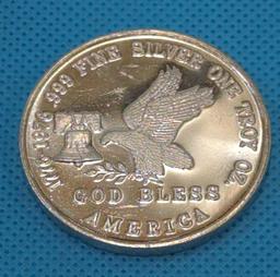 TRI-STATE REFINING ONE TROY OZ. .999 FINE SILVER ROUND