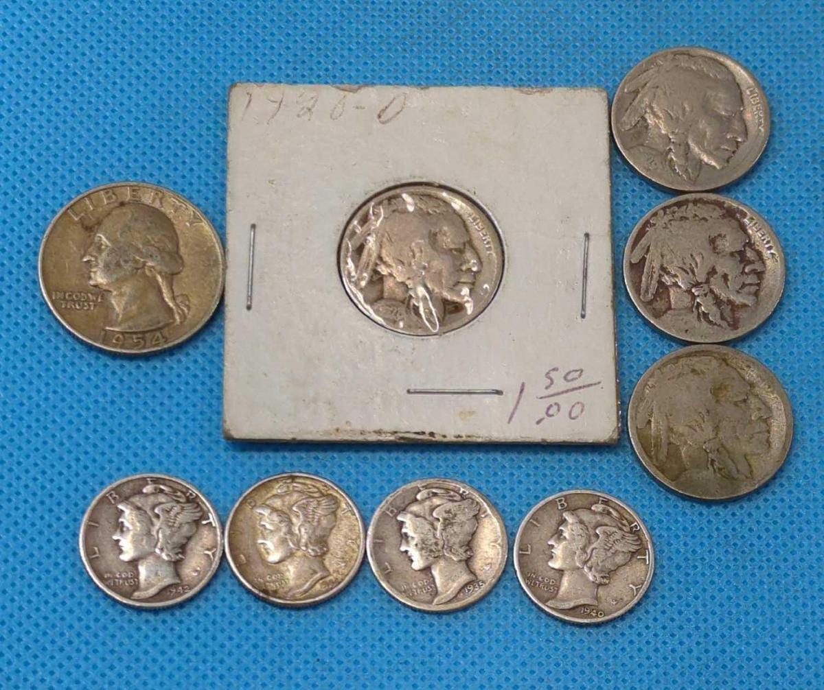 VARIETY OF OLD COINS - SOME SILVER