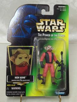 STAR WARS THE POWER OF THE FORCE NIEN NUNB W/ BLASTER PISTOL AND BLASTER RIFLE - KENNER