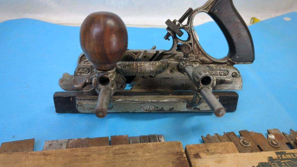 Stanley No. 45 Combination Plane with Cutter Box No. 1 & No. 2