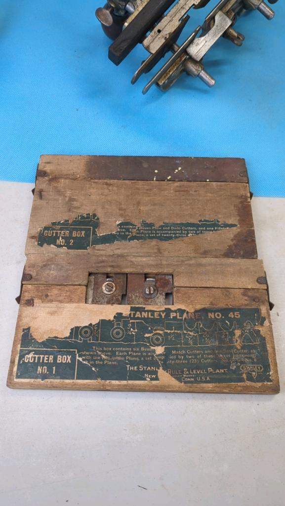 Stanley No. 45 Combination Plane with Cutter Box No. 1 & No. 2
