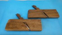 Pair of Antique Wooden Molding Planes, 9 inches Long, Wood Material