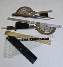 ACE & Craftsman Combination Square and Protractor Set, Metal and Plastic