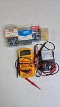 Mastech MAS830L Digital Multimeter & RadioShack 22-820 Analog Tester