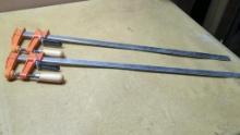 Rockler 9703 Bar Clamps, 28-inch Length, Steel with Wood Handle