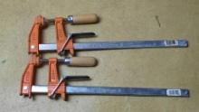 Jorgensen 3712 Bar Clamps, 16" Steel with Cast Iron Jaws, Made in USA