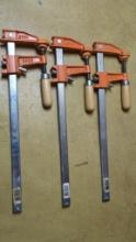 Jorgensen Bar Clamps #3703, 16-inch, Made in USA, Set of 3