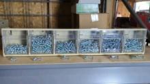 Assorted Round Head Bolts Lot with Storage Bins