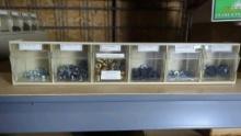 Assorted Hardware Fasteners Set, 6 Compartments, Threaded Inserts, Washers, Nuts