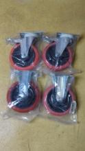 5" Double Lock & Fixed Caster Set, Plate Mount, ZKK31, ZD031