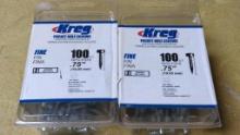 Kreg SPS-F075 Pocket Hole Screws, Fine Thread, 1.5 Inch, 2-100 Count Containers