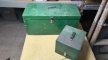 Wooden Storage/Tool Box Set, Green, Lockable, Metal Handles