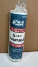 Blue Hawk Heavy-Duty Plastic Sheeting, 10 ft x 25 ft, 4 Mil, Clear