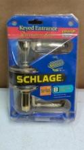 Schlage F51 V 4 FLA 505 Brass Keyed Entrance Lever